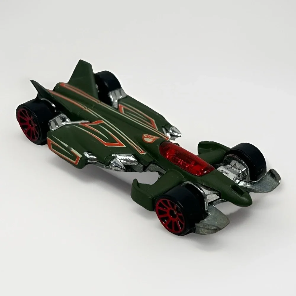 Hot Wheels Jet Threat 3.0 Olive Green 2008 Jet Rides Red Wheels Loose